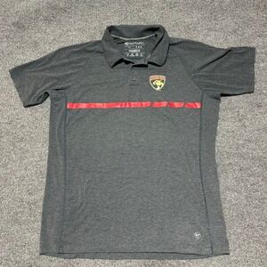 Florida Panthers Mens Medium Gray Short Sleeve Performance Polo Shirt 47 Forward